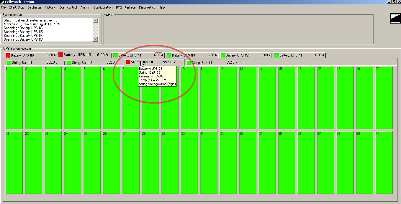 string voltage alarm